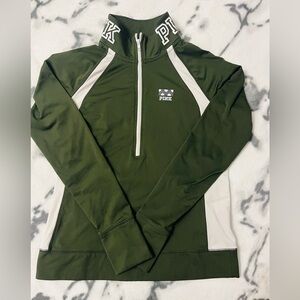 Victoria’s Secret PINK Olive Green Sport Ultimate Running 1/2 Zip Jacket-Size M